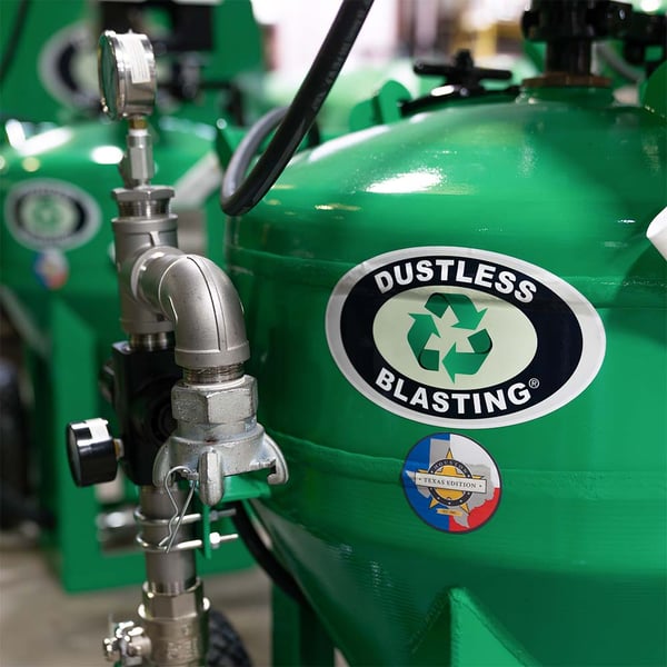 Dustless Blasting's blast pot 